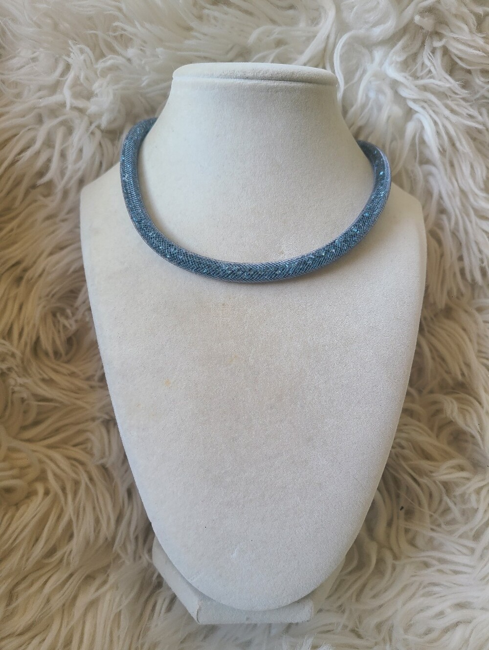 Swarovski Stardust Blue Sparkle Collar Necklace or Bracelet- Excellent Condition